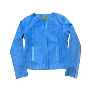 NWOT ZUT Blue Suede Jacket Size Medium